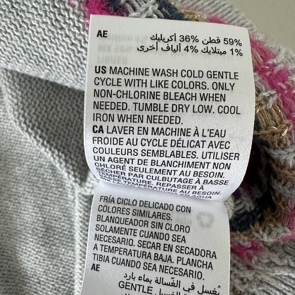 NWT Style & Co Fair Isle Sweater Womens Size 2XL Gray Pink Metallic Classic - Picture 3 of 9